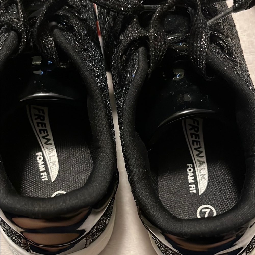 Black Glitter Women's Sneakers - Picture 5 of 5